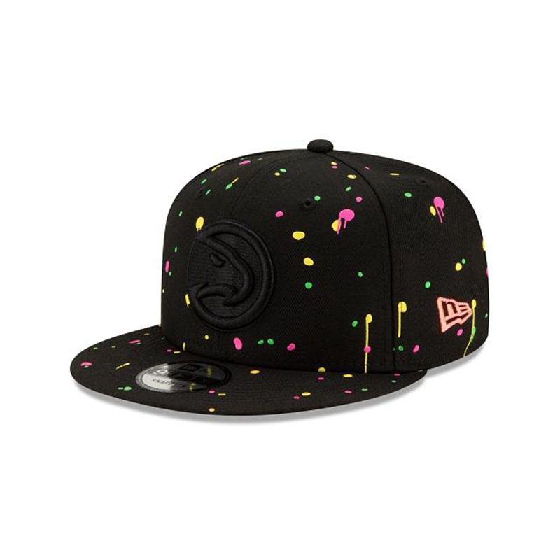 NBA Atlanta Hawks Neon Splatter 9Fifty Snapback (DRM6097) - Black New Era Caps